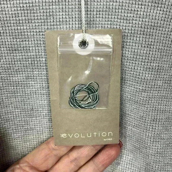 Evolution Womens Hoodie XXL Forest Green Gray Waffle Knit Pullover Hi-Lo Hem New - Picture 3 of 13